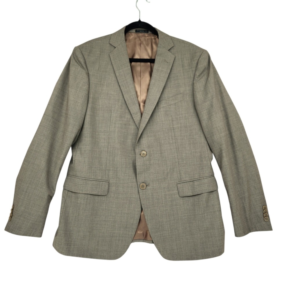 John Varvatos Blazer 44R Mens‎ Beige Bedford Wool Sport Coat Designer Jacket